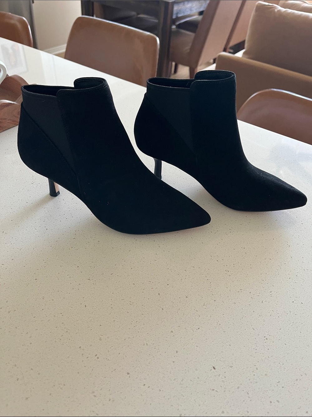 Clarks Black Pointed Toe Ankle Booties